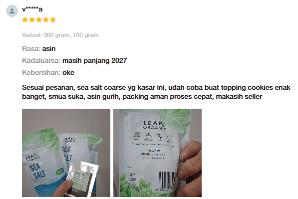 Review customer Leaf Organic #1