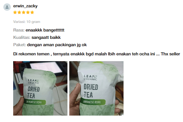 Review customer Leaf Organic #3