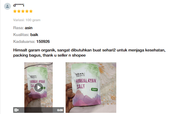 Review customer Leaf Organic #5
