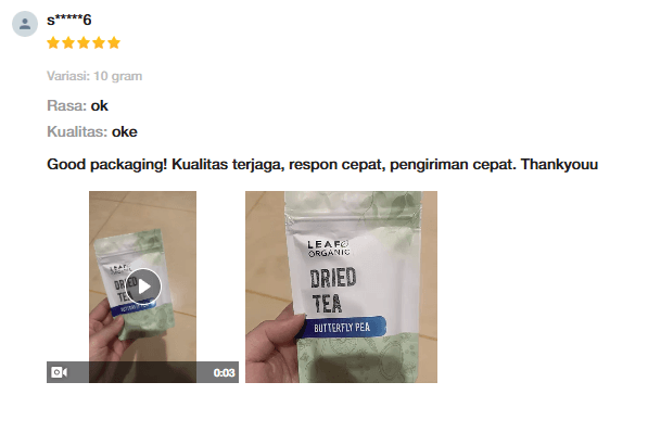 Review customer Leaf Organic #7